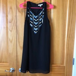 Black with Metallic Beading Lined Dress